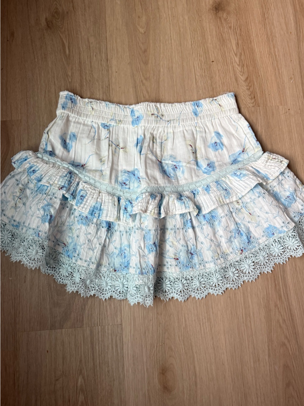 LoveShackFancy Tanisha Mini Skirt CottonSz L - Picture 3 of 4
